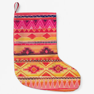 Petite Chaussette De Noël Motif Aquarelle Africain. Illustration de trame