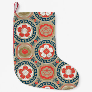 Petite Chaussette De Noël Motif asiatique : Design géométrique élégant