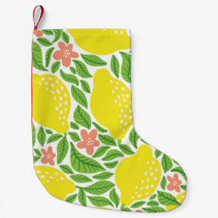 Petite Chaussette De Noël Motif aux fruits de citron. Pâte d'agrumes d'été t