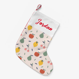 Petite Chaussette De Noël Motif aux fruits mignons
