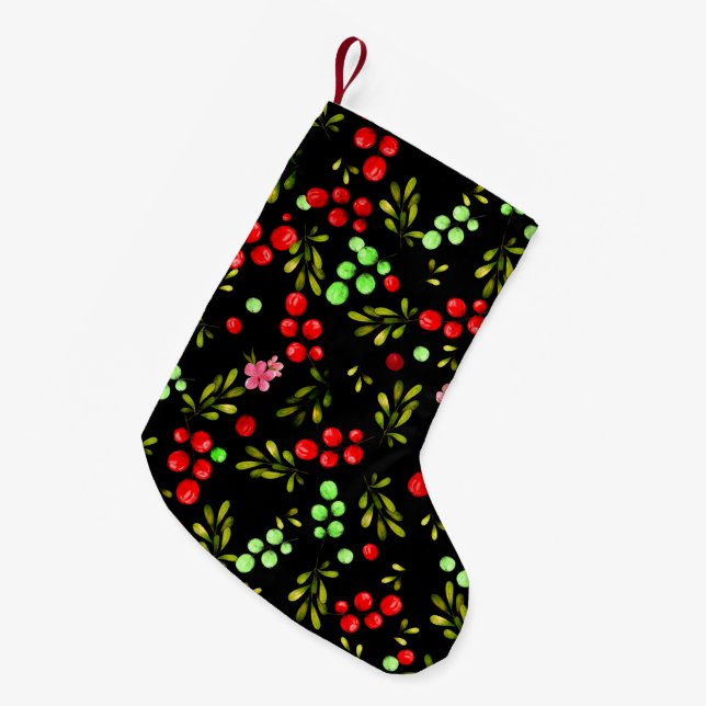 Petite Chaussette De Noël Motif Berries (Devant (Accrochage))