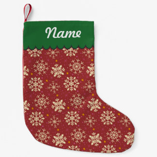 Petite Chaussette De Noël Motif blanc rouge personnalisé de flocon de neige