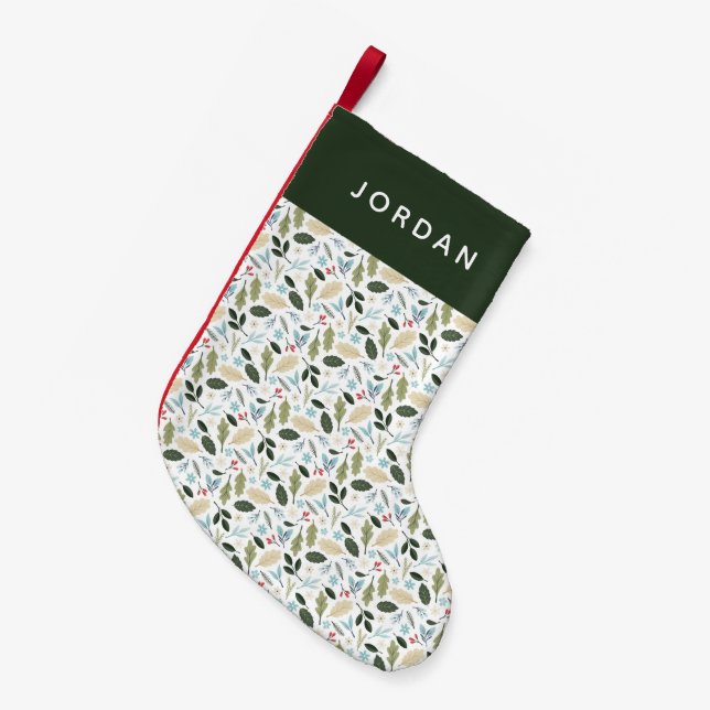 Petite Chaussette De Noël Motif botanique de Noël mignon (Devant (Accrochage))