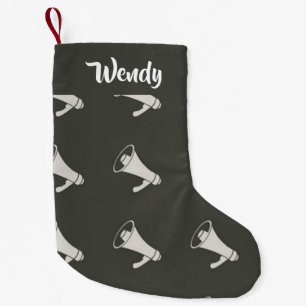 Petite Chaussette De Noël Motif Bullhorn gris