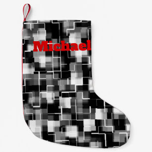 Petite Chaussette De Noël Motif Camo noir blanc personnalisé