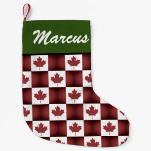 Petite Chaussette De Noël motif canadien de la feuille d'érable