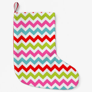 Petite Chaussette De Noël Motif Chevron Festif - Retro Holiday Stripes
