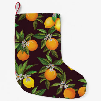 Petite Chaussette De Noël Motif d'agrumes, Oranges Vintages de citrons.