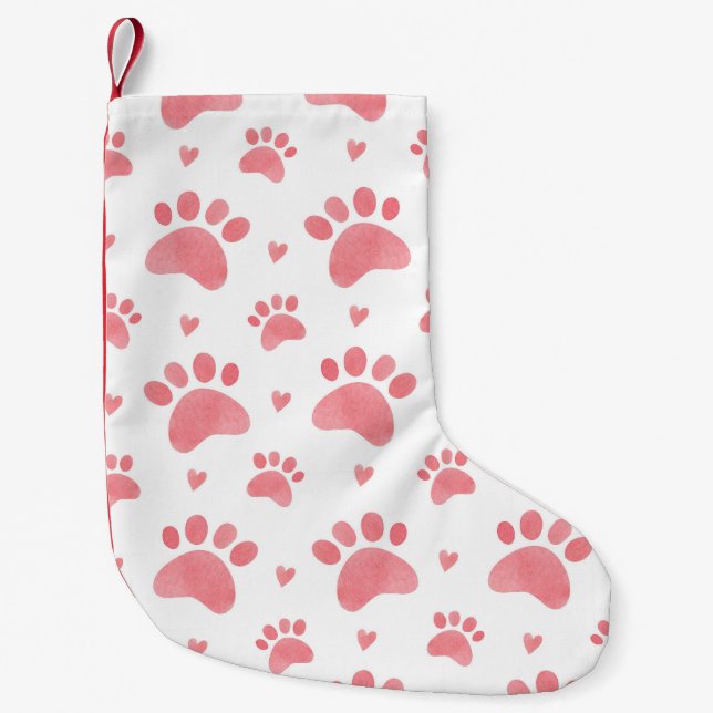 Petite Chaussette De Noël Motif d'aquarelle Cat Paws (Devant)