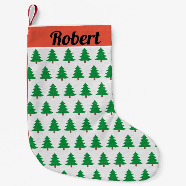 Petite Chaussette De Noël Motif d'arbre de Noël - (Devant)