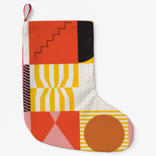 Petite Chaussette De Noël Motif d'art néo-moderniste réalisé avec abstrai