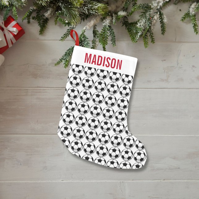 Petite Chaussette De Noël Motif de balle de football personnalisé (Créateur téléchargé)