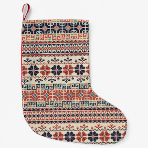 Petite Chaussette De Noël Motif De Broderie Palestinienne : Beauté Tradition