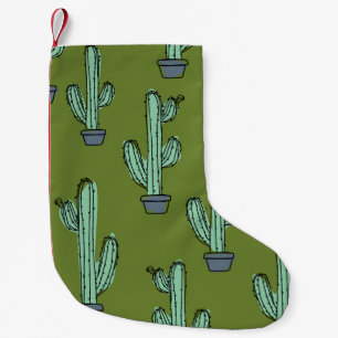 Petite Chaussette De Noël Motif de cactus dessiné à la main