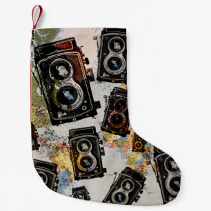 Petite Chaussette De Noël Motif de caméra Vintage voyage