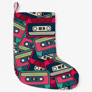 Petite Chaussette De Noël Motif de Cassette Irrégulière Et Colorée. Uniq