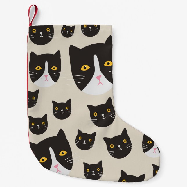 Petite Chaussette De Noël Motif de chat sans joint/ (Devant)