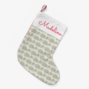 Petite Chaussette De Noël Motif de coquillages décoratifs  Ajouter votre no