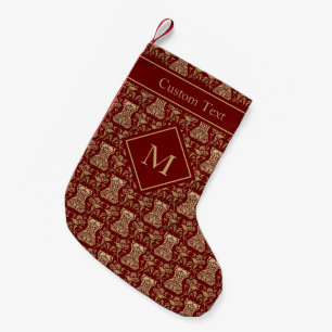 Petite Chaussette De Noël Motif de Damas de Corse Florale