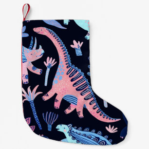 Petite Chaussette De Noël Motif de dinosaures de bande dessinée mignon.