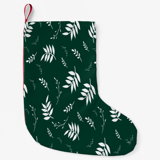 Petite Chaussette De Noël motif de feuille (Devant)