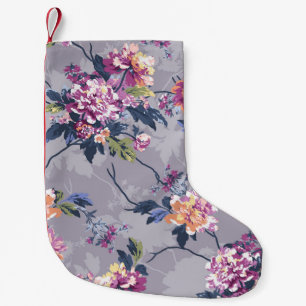 Petite Chaussette De Noël motif de fleur dessin textile illustration art, ba