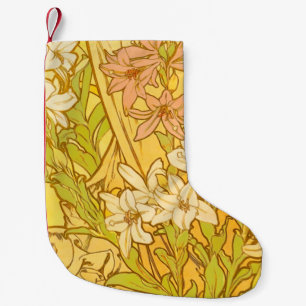 Petite Chaussette De Noël Motif de fleurs de lys d'Alphonse Mucha : Art nouv