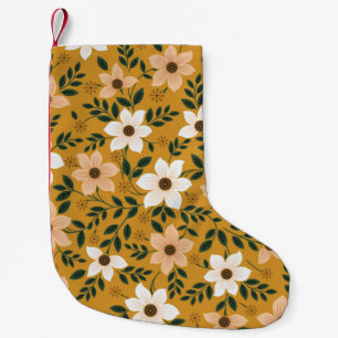 Petite Chaussette De Noël motif de fleurs traditionnel transparent