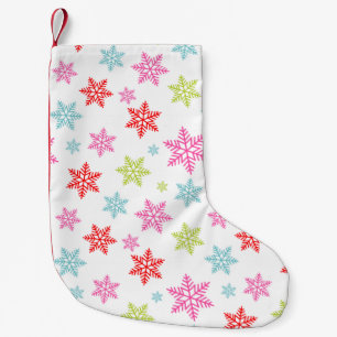 Petite Chaussette De Noël Motif de flocon de neige coloré - Design hivernal 