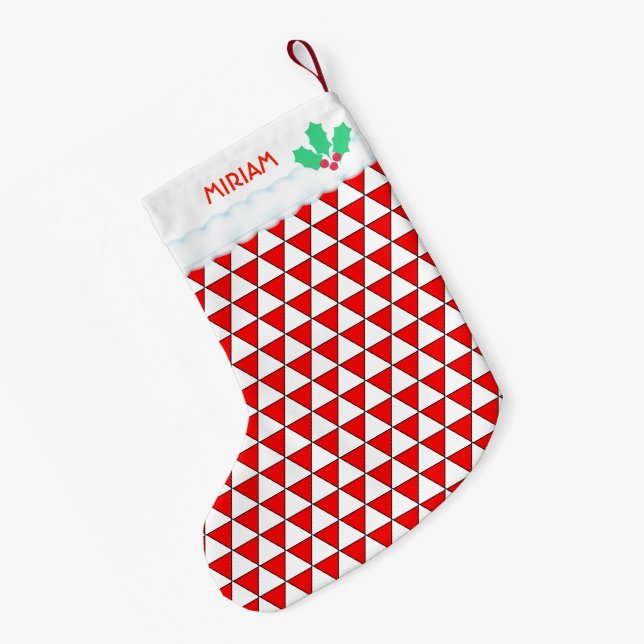 Petite Chaussette De Noël Motif de forme triangulaire (Dos (Accrochage))