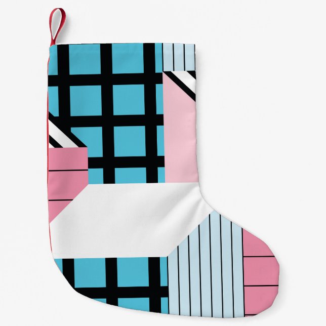 Petite Chaussette De Noël Motif de formes géométriques transparente. (Devant)