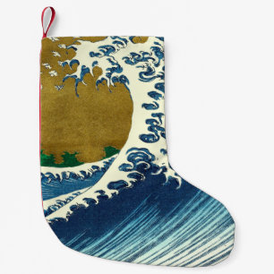Petite Chaussette De Noël Motif de la Grande Vague de Hokusai : Art Ukiyo-e