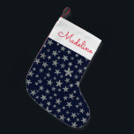 Petite Chaussette De Noël Motif De La Mer D'Astérie| Ajouter votre nom<br><div class="desc">arrière - plan de poisson étoilé| © et ® Bigstock® - Tous droits réservés.</div>