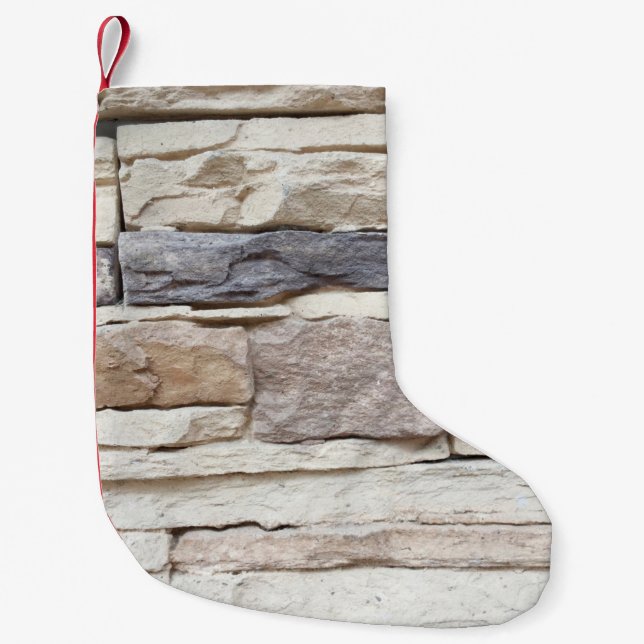 Petite Chaussette De Noël Motif de la pierre moderne mur de brique Surfacé b (Devant)