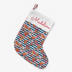 Petite Chaussette De Noël Motif De L'Amidon Et De La Grève Ajouter votre n