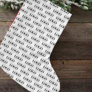Petite Chaussette De Noël Motif de logo Entreprise Rectangle personnalisé