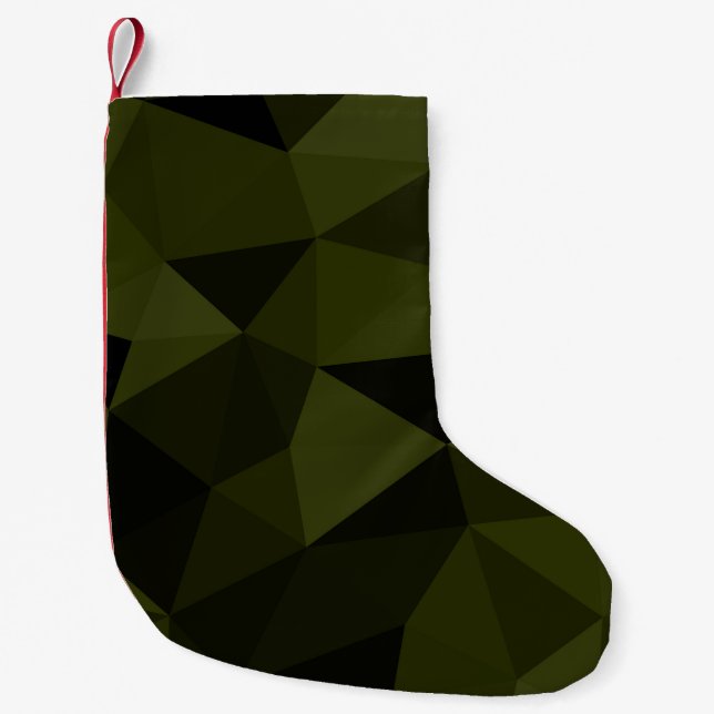 Petite Chaussette De Noël Motif de maillage géométrique noir foncé de l'armé (Devant)