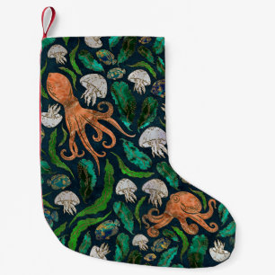 Petite Chaussette De Noël Motif de méduses et de poulpes