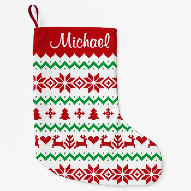 Petite Chaussette De Noël Motif de Noël (Devant)
