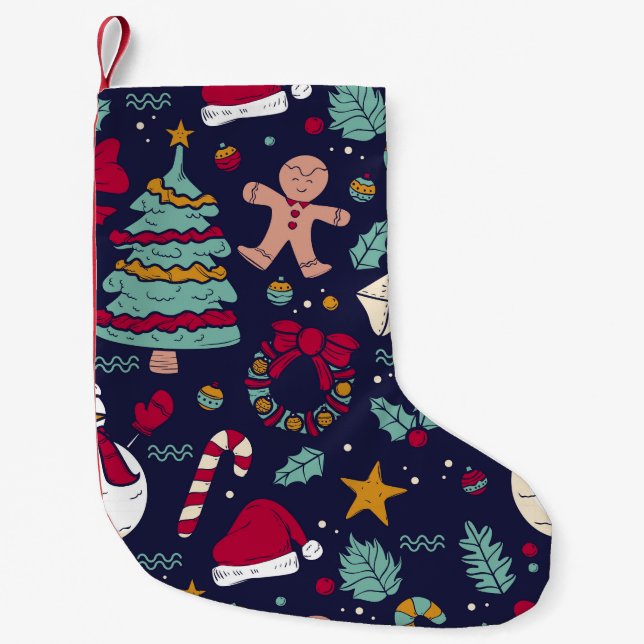 Petite Chaussette De Noël Motif de Noël (Devant)