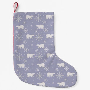 Petite Chaussette De Noël Motif de Noël avec ours polaires et flocons de nei