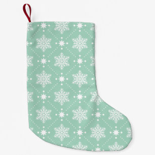 Petite Chaussette De Noël Motif de Noël Mint Green White