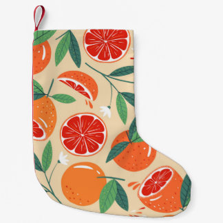 Petite Chaussette De Noël Motif de pamplemousse sans couture. Design moderne