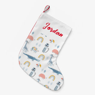 Petite Chaussette De Noël Motif de plaisir animal Doodle