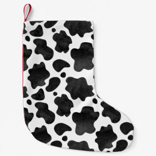 Petite Chaussette De Noël Motif de points de vache Poster de animal noir et 