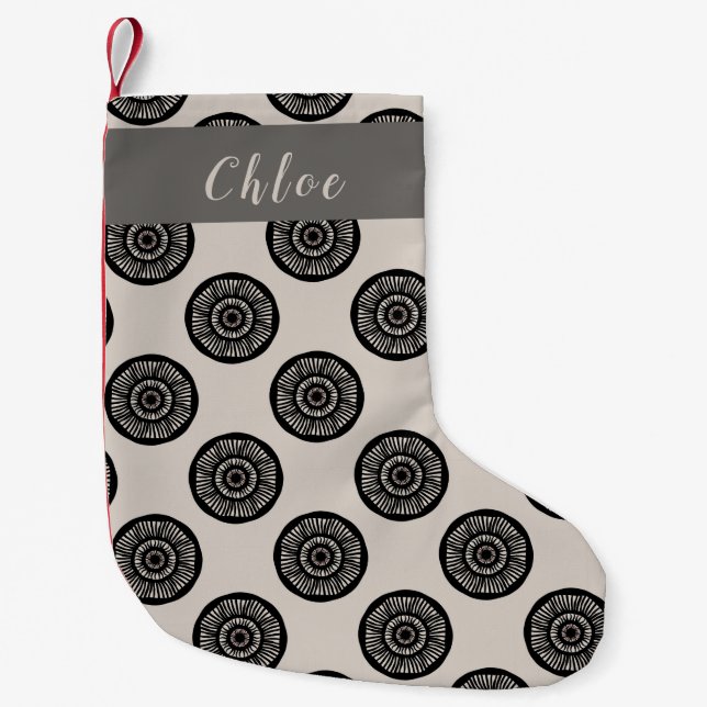 Petite Chaussette De Noël Motif de roues personnalisé Mocha Brown (Devant)