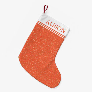 Petite Chaussette De Noël Motif De Snowfall Avec Monogram Holiday