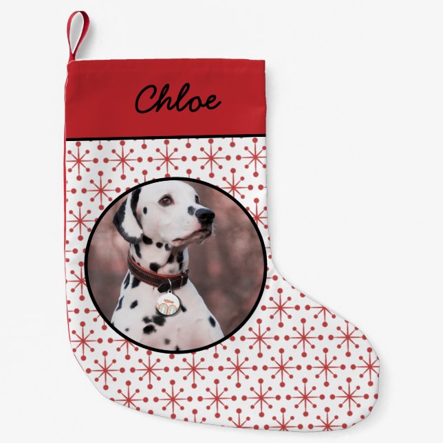 Petite Chaussette De Noël Motif de Starburst moderne du milieu du siècle - p (Devant)