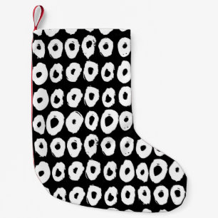 Petite Chaussette De Noël Motif de style Hipster avec des formes de beignet 