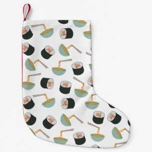 Petite Chaussette De Noël Motif de sushis et nouilles